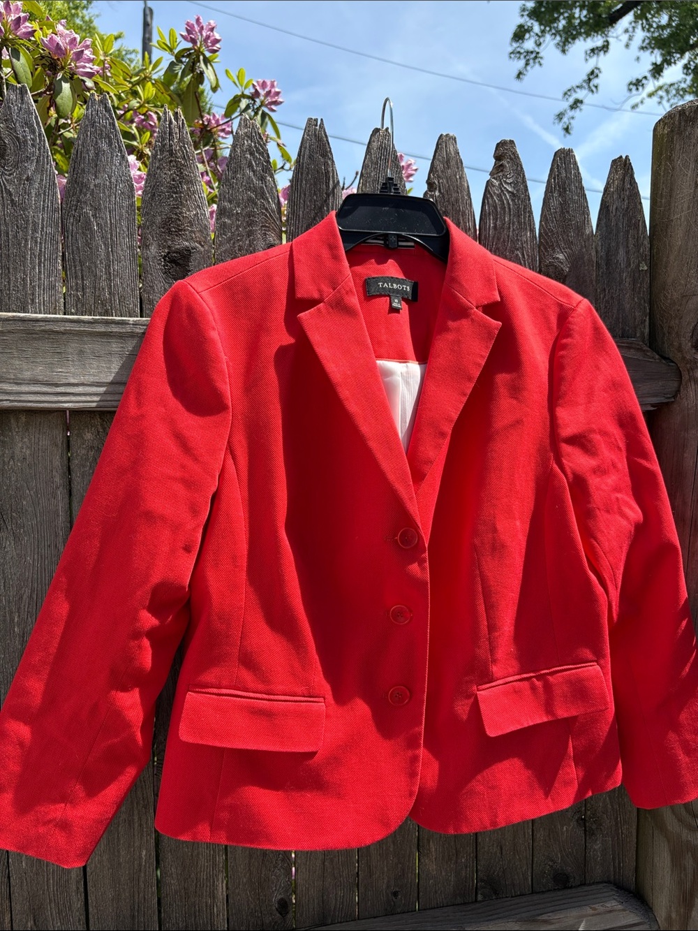 Talbots size 10 strawberry cotton blazer!!